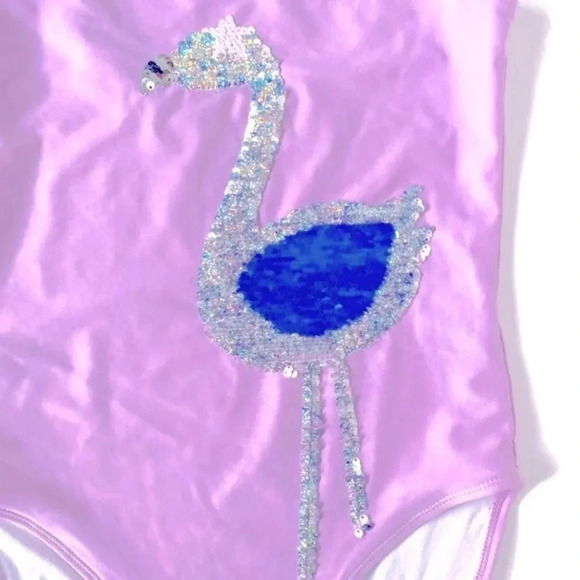 Carter’s Flip Sequin Flamingo One Piece Swimsuit Girl’s Size 14 - Picture 5 of 8